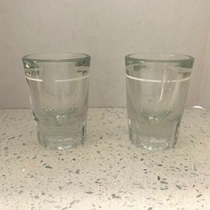 Libbey Vintage Tall Shot Glass Set of 2 Heavy Bottom w/ Pour Line